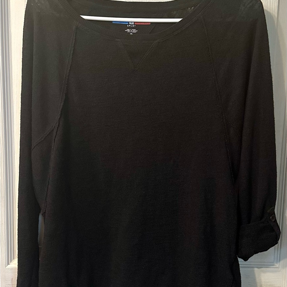 Tommy Hilfiger Sport Women's Black Top Size Medium